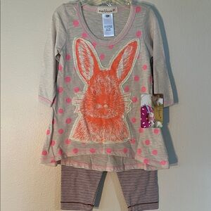 Casual 2pc Set with Cleaverly Design Bunny Print.